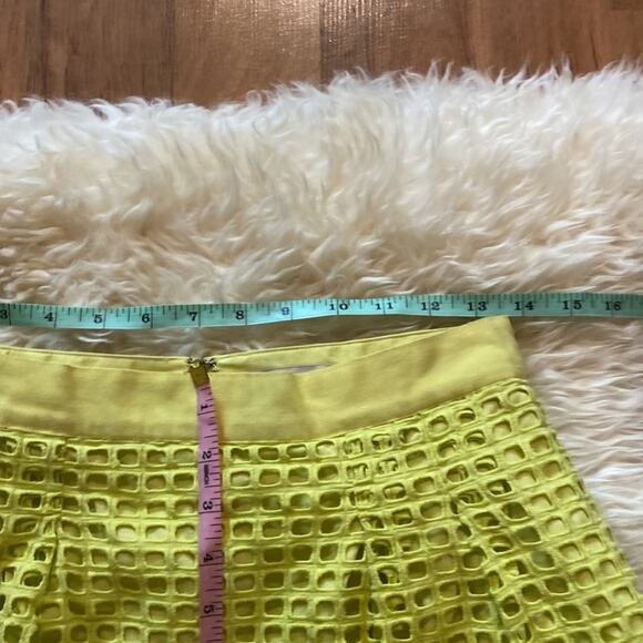 Ann Taylor LOFT Yellow Eyelet Cut Out Skirt - Picture 8 of 9
